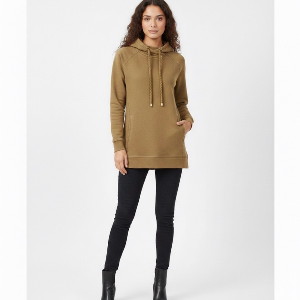 L SPACE Oversized Cowl Neck Sweater light olive green SZ XS